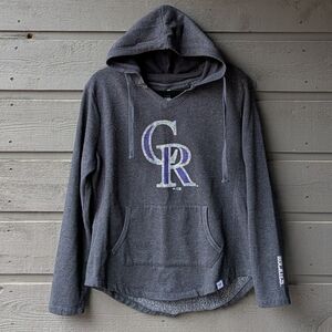 Fanatics Colorado Rockies Baseball Pullover Hoodie Charcoal Gray Size Large